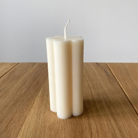 Blumen Kerze | cremefarben