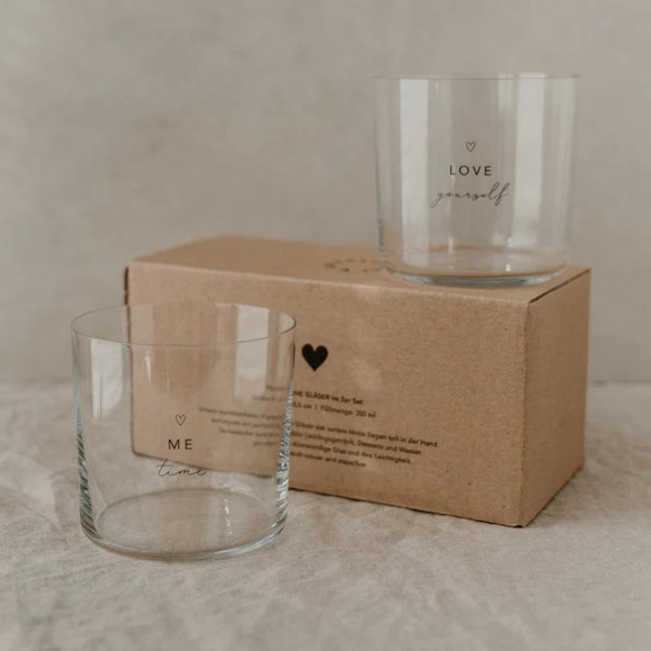 Trinkglas SELFLOVE | 2er Set | transparent