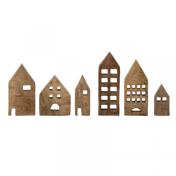 Deko Haus 6er Set von Bloomingville | Mangoholz